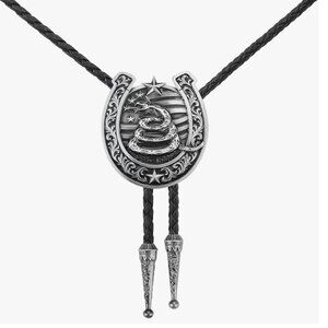 Cowboy Snake Bolo Tie in Silver